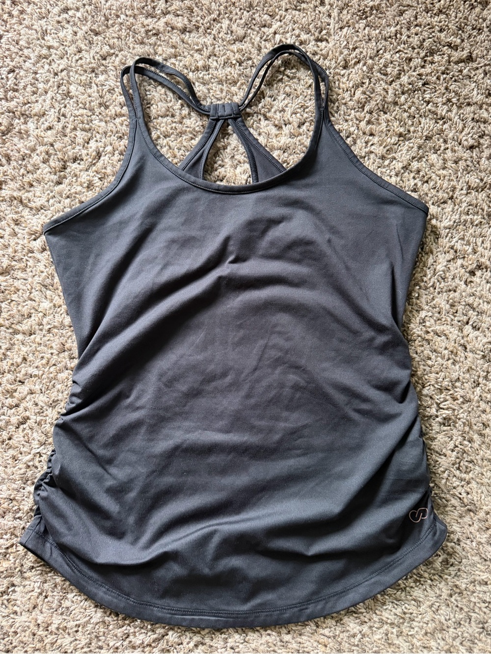 CALIA by Carrie Underwood Black Ruched Maternity Tank Top - Size M